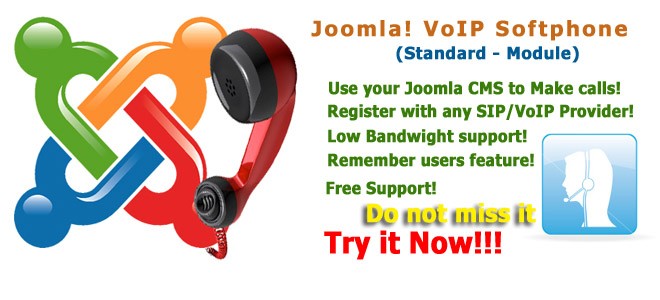 Product: Joomla Softphone Extension/Module - SIP Phone with your Joomla CMS
