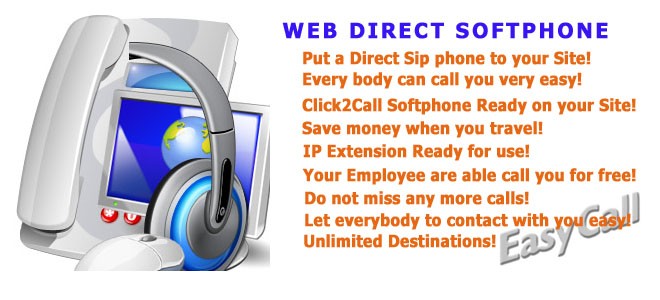 Product: Web Direct Softphone -  SIP Extension ready on the Web site